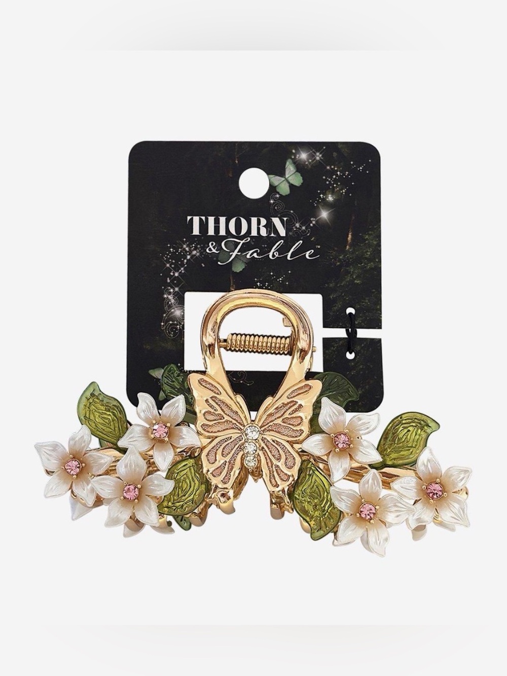 New Thorn & Fable Butterfly Flower Claw Hair Clip